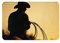 AUBKFELD Fußmatte Cowboy mit Lasso, bedruckt, 60 x 40 cm, Flanell, rutschfeste Bodenmatte, Teppich für Hauseingänge und haustierfreundliche Räume