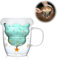 Bocguy Tasse de Noël, mug en verre à café double paroi 300ml