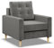 Mebligo - Skandinavischer Wohnzimmer Sessel mit Bonell Federkern, Relaxsessel & Loungesessel - hellgrau (Kronos 15)