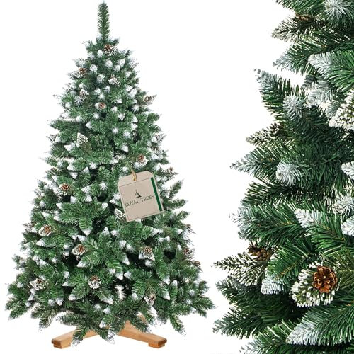 ROYAL TREES Künstlicher Weihnachtsbaum 240 cm Diamantkiefer mit Kunstschne Weihnachtsbaum Künstlich