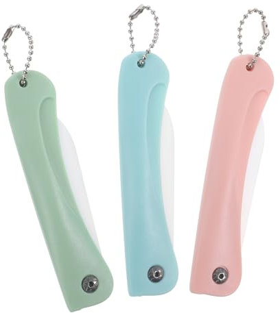 TOPBATHY Couteau Pliable en Céramique 3Pcs Éplucheur Pratique pour Fruits Gadget Ménager la Cuisine Portable