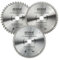 (PACK OF 3) 250mm x 30mm x 40T 60T & 80T TCT Circular Wood Saw Blades Includes 25mm 20mm & 16mm Bore Reduction Rings. Compatible with Bosch Makita Dewalt Circular Saw Etc. Fits 255mm Circular Saws