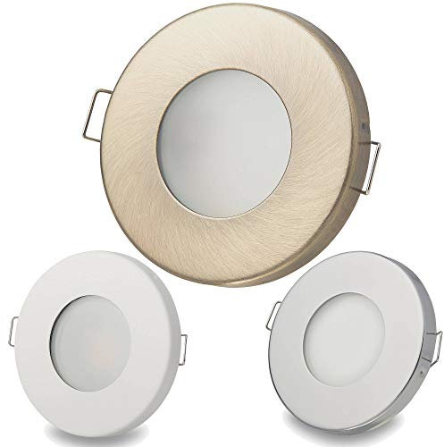 12x LED Einbaustrahler Set Bad Chrom 7W kaltweiß super flach rund 12V - IP44 für Badezimmer Außen Feuchtraum - 55mm Bohrloch MR16 Strahler Spot