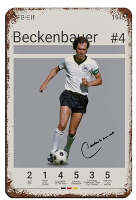 Franz Beckenbauer Blechschild, Vintage, Metall, Pub, Club, Café, Bar, Zuhause, Wandkunst, Dekoration, Poster, Retro, 20 x 30 cm
