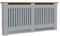 Blisswood Radiator Cover Vertical Pattern Slatted Radiator Covers MDF Wood Heating Covers Wood Top Shelf For Living Room Home Bedroom (Grey, Extra Large)