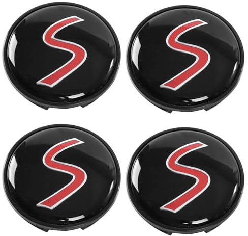 WENINETIES 4 Pièces Cache Moyeux Enjoliveur De Voiture pour 54mm Mini Cooper S Series, Pneus Centres Accessoires, Cache Central du Moyeu Stable et ne Tombe Pas Facilement