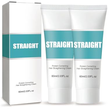 Wadexr Hair Straightening Cream, Haarglättungscreme, Seiden- und Keratin-Haarglättungscreme, Protein-Korrektur-Haarbehandlung, dauerhafte Haarglättungscreme für lockiges Haar (2PCS)