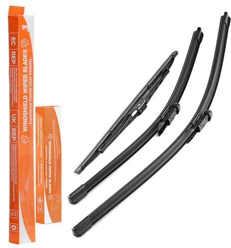 ISINEVER Scheibenwischer Kompatibel mit AUDI A3 8P 2004-2013, Wischerblätter vorne + hinten Komplett Set (3er Set: 600mm/475mm/340mm) Autoscheibenwischer Heckscheibenwischer