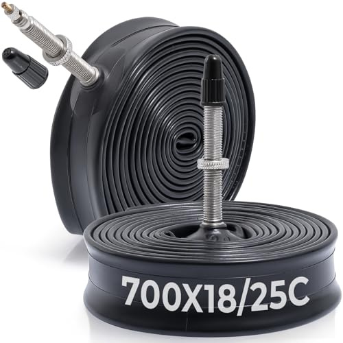MetersGod 2Pcs Fahrradschlauch 700C 700x18C/20C/23C/25C mit FV48mm Presta Valve,18/25-622 Schlauch - Kompatibel mit Straßen/City-Bike/Mountainbike