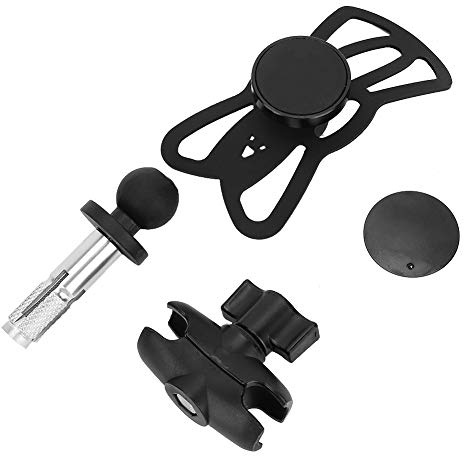 Loinutdbv Motorcycle Stem Yoke GPS Navigation Frame Holder, Wireless Phone Mount Bracket with Adjustable Ball Head for 16mm - 19mm Stem, Compatible with All Smartphones