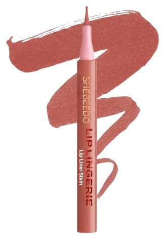 Coral Nude Lip Liner, Liquid Stain Pen, Waterproof Lipliner - Transfer-Resistant Smudge-Proof Felt Tip for Precise Contouring, Full-Lip Colour and Quick-Dry Longwear Makeup