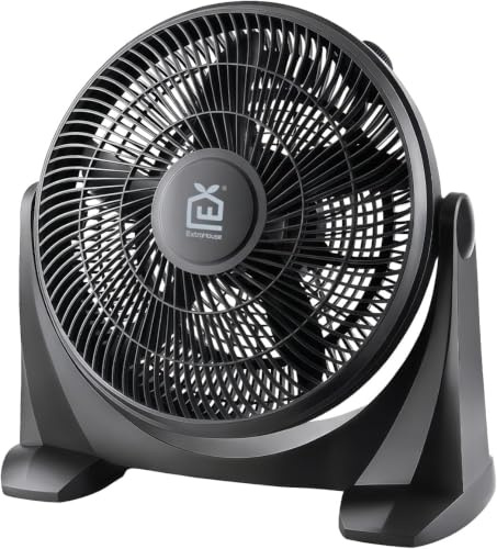 EXTRASTAR Ventilateur sur pied 45 cm avec 3 vitesses réglables, orientation 180°, design compact pour maison et bureau