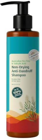 MM Australian Tea Tree Non-Drying Anti-Dandruff Shampoo 200 ml | Removes Dandruff from Source | Helps with Itching, Irritation | Strong & Smooth Hair | For Men & Women