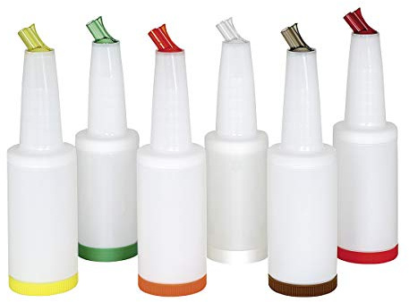 Cocktail Bpm - Recipiente con Tapa, Cuello y Pico Ventilado de 1.0 Litro - Pico y Tapa en Color Naranja