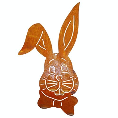 Rostikal Osterdeko zum aufhängen 25 x 18 cm Osterhase Hängedeko Fenster Edelrost Deko Frühling