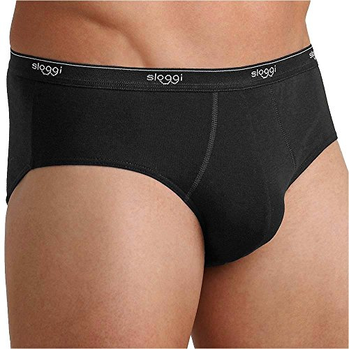 Sloggi Mens 2 Pack Basic Midi Brief in 2 Colours - 36 Mens - Black
