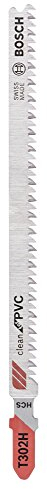 Bosch Professional 5x Lame per seghetto alternativo Expert T 302 H Clean for PVC (per Fogli in PVC, PA, PS, accessorio Seghetto alternativo)