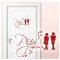 Grandora Wandtattoo Sprüche PIPI Lounge Mann Frau I rot 27 x 18 cm I WC Türaufkleber Piktogramm Bad Badezimmer Wandaufkleber Wandsticker W755