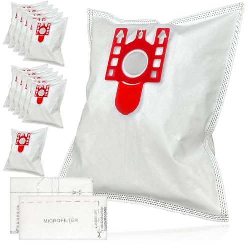 SPARES2GO Large Bags for Miele FJM S510 S511 S512 S571 S5211 Vacuum Cleaners (Pack of 12 + Air Filters)