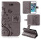 betterfon Hülle Kompatibel mit Apple iPhone 5 / 5s / SE | Premium PU Leder Handyhülle Wallet Case für iPhone 5 / 5s / SE | Schutzhülle Blumen Klapphülle Handyhülle | Grau