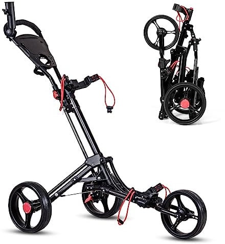 tangkula faltbar Golf Cart 3 Rollen Golf Club Push Pull Cart Trolley