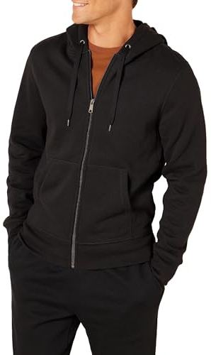 Amazon Essentials Felpa con Cappuccio e Cerniera Integrale in Pile (Disponibile nelle Taglie Big & Tall) Uomo, Nero, L