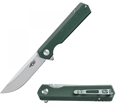 GANZO Firebird FH11S-GB Taschenmesser D2 Stahlklinge Ergonomischer G10 Anti-Rutsch-Griff mit Clip Camping Angeln Jagd Ausrüstung Outdoor Flipper EDC Klappmesser (Grün)