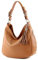 modamoda de T200 Damen Leder Schultertasche Henkeltasche handmade in Italy, Farbe:Camel