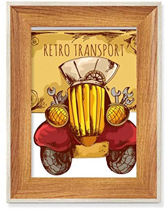 Cartoon Retro Vintage Auto Transport Britain UK Desktop Holz Bilderrahmen Display Bild Kunst Gemälde mehrere Sets