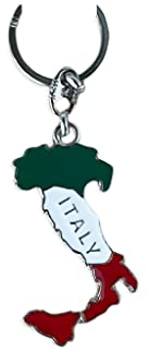 Generico ITALIA Portachiavi ad Anello a catena con Simbolo Italia. Made In Italy. Souvenir e Oggetto da Collezione. Unisex. (Italia Tricolore)