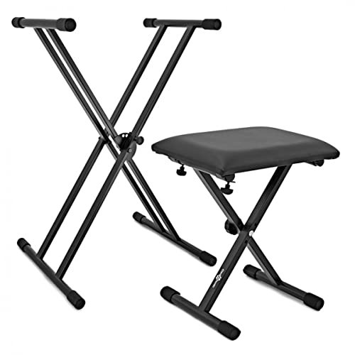 Double Braced X-Frame Keyboard stand and Chair Set by Gear4music