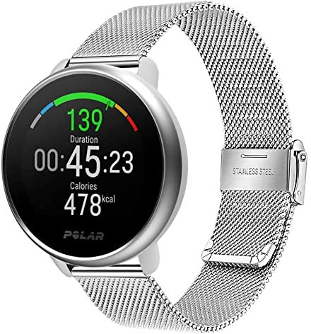 TRUMiRR Bracelet Remplacement pour Polar Ignite/Ignite 2 Smartwatch, Bracelet maille maille en acier inoxydable avec sangle à dégagement rapide pour Polar Ignite/Ignite2 Smartwatch