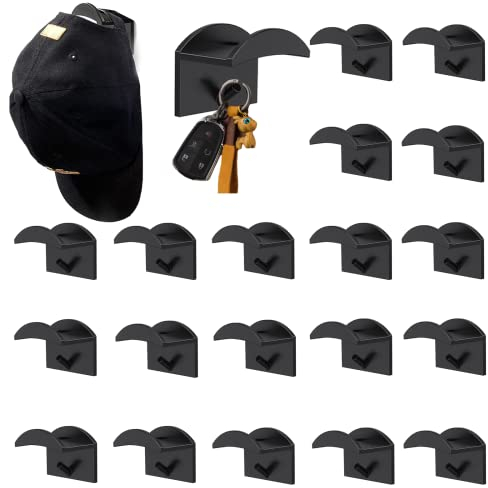 A&H Zier Cap Halterung für Wand - Aufbewahrung und Organiser für Baseball Caps, Hüte und Schals (Schwarz)