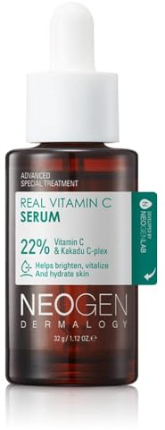 DERMALOGY by NEOGENLAB Echtes Vitamin-C-Serum 1,12 oz (32 g) – Aufhellendes, revitalisierendes Serum mit 22% reiner Ascorbinsäure, Ferulasäure, Zink und Niacinamid – koreanische Hautpflege