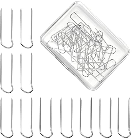 Jagowa 50 Pcs Sewing U-pins Stainless Steel U-Shaped Double Pointed Pins for Sewing Fabric Quilting Craft Decor Making 23mm