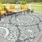 Capslpad Wasserdicht Outdoor Teppich 270x365cm Reversible Kunststoff Strohmatte Wendematte Tragbarer Campingbereich Teppiche Gegend Teppich für Picknickteppich RV Deck Strand Dekor, Schwarzes Kamel