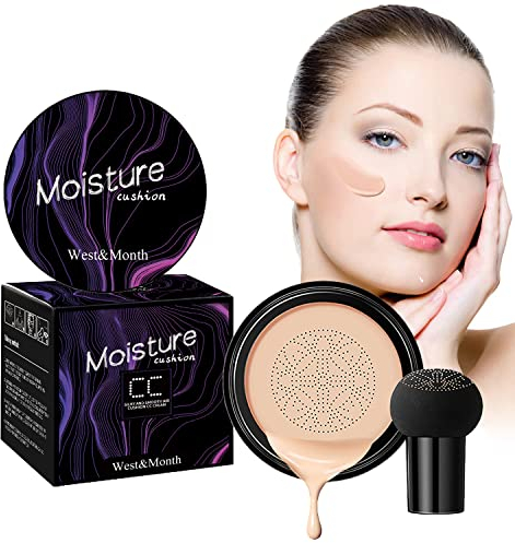 Pilzkopf Luftkissen CC Creme BB Creme Moisturising Flüssige Grundierung Foundation Cover Concealer alle Haut Make-up, Primer Langlebig, Perfekte Abdeckung -Elfenbein (#1)