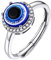 Supcare Damen Evil Eye Ringe Blau Teufelsauge Witzig Boho Modeschmuck aus 925 Sterling Silber Offener Ring Dämonenaugen für Geburtstag Muttertag Style-B Weißes Zirkonium-Design