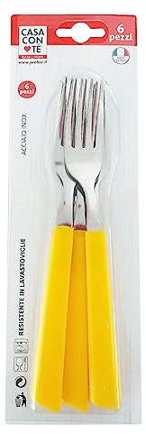 Pratesi Lot DE 6 FOURCHETTES Happy Jaune
