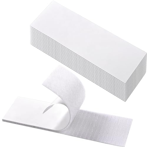 BRAVESHINE Klettband selbstklebend extra stark, 60mm X 180mm Klettverschluss selbstklebend 15 Stück doppelseitiges Klettband Klett Klebeband, Set Haken & Flausch, Weiß