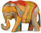 Purity Style - Handgeschnitzter Elefant aus Holz im rustikalen Stil, Mehrfarbig, Tierdruck, Figurine, Weihnachten, Tag der Erde, Geburtstag