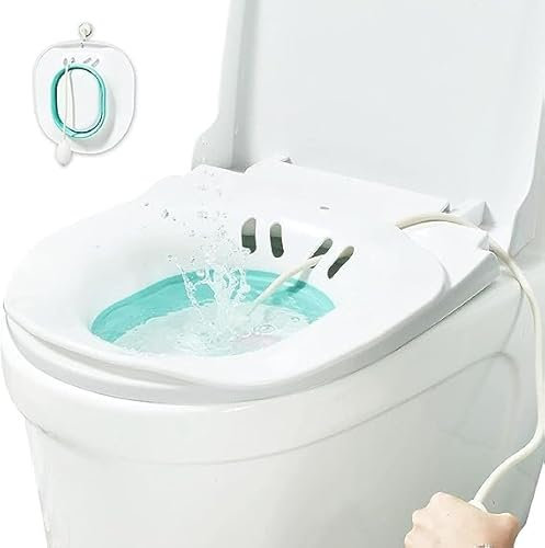 Foldable Sitz Bath for Postpartum Care,Perineal Bath for Hemorrhoids Relief,Perineal Bath Over The Toilet,Collapsible,Easy to Store,Steam Seat Ideal for Cleaning
