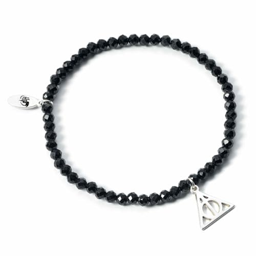 HARRY POTTER Kristallarmband mit Anhänger aus Sterlingsilber mit Heiligtümer des Todes, Einheitsgröße, Sterling-Silber