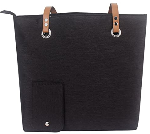 Toseky Wein handtasche mit zapfhahn,Wine Shopping Bag,Wine Bag with Concealed Dispenser Wine Cooler Bag Made of Oxford Fabric for Cinemas, Concerts, Sports Events, Pools and Beaches 33 x 32 cm,Schwarz