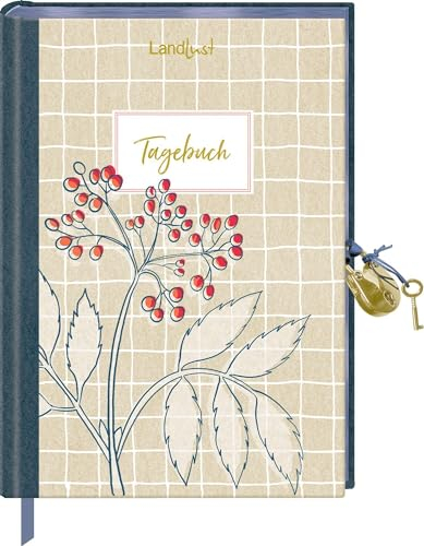 Tagebuch mit Schloss: LandLust: 204 Seiten mit Punkteraster, Leseband und hochwertigem Metallschloss