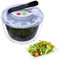 SEHAUSEU Salatschleuder Salad Spinner Salatschleuder Kunststoff mit Deckel und STOPPEN-Taste zum Waschen und Trocknen von Salat, Gemüse und Obst (5 Liter, Ø 24 cm)