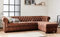 Lisa Design Winston - Ecksofa Chesterfield - 4 Sitzplätze - Industriestil - Rechts Braun