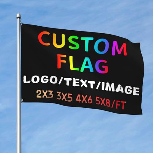 PRFELMG Drapeau Personnalisé 2x3 Ft - Créez votre bannière personnalisé avec photo, logo, texte pour jardin, camping, festival, entreprise, activité extérieure - Impression simple face.
