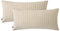 SOULFUL Kissenbezüge 40x80 Baumwolle Gestreift, 100% Gewaschene Baumwolle Kissenbezüge Beige öKotex Zertifiziert mit Reißverschluss