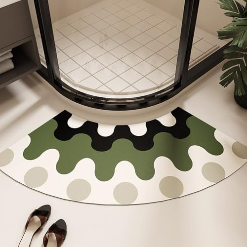 Tappetino Da Doccia Angolare Ad Asciugatura Rapida, Antiscivolo Ad Asciugatura Rapida Tappetino Da Doccia Curvo, Forte Assorbimento D'acqua Tappeto Da Bagno per Casa E Hotel(Style A,48 x 110cm)